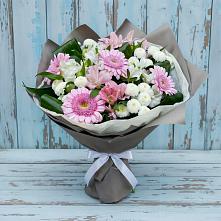 Букет цветов из:  Герберы, Альстромерии и Хризантемы #REPLACE_PRED# Парабели