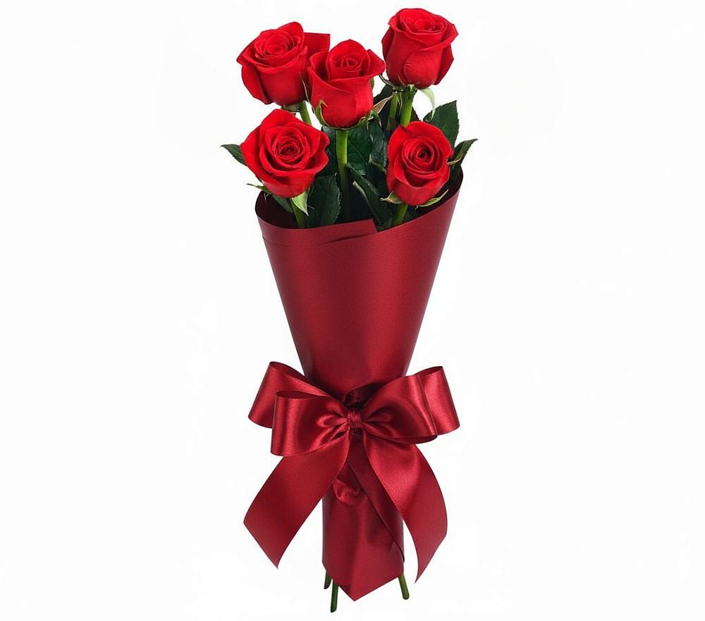 Букет 5 Красных роз Эдлесс Лав в Парабели