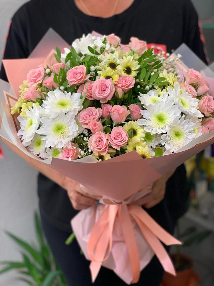 Букет цветов из: Розы и Хризантемы в Парабели