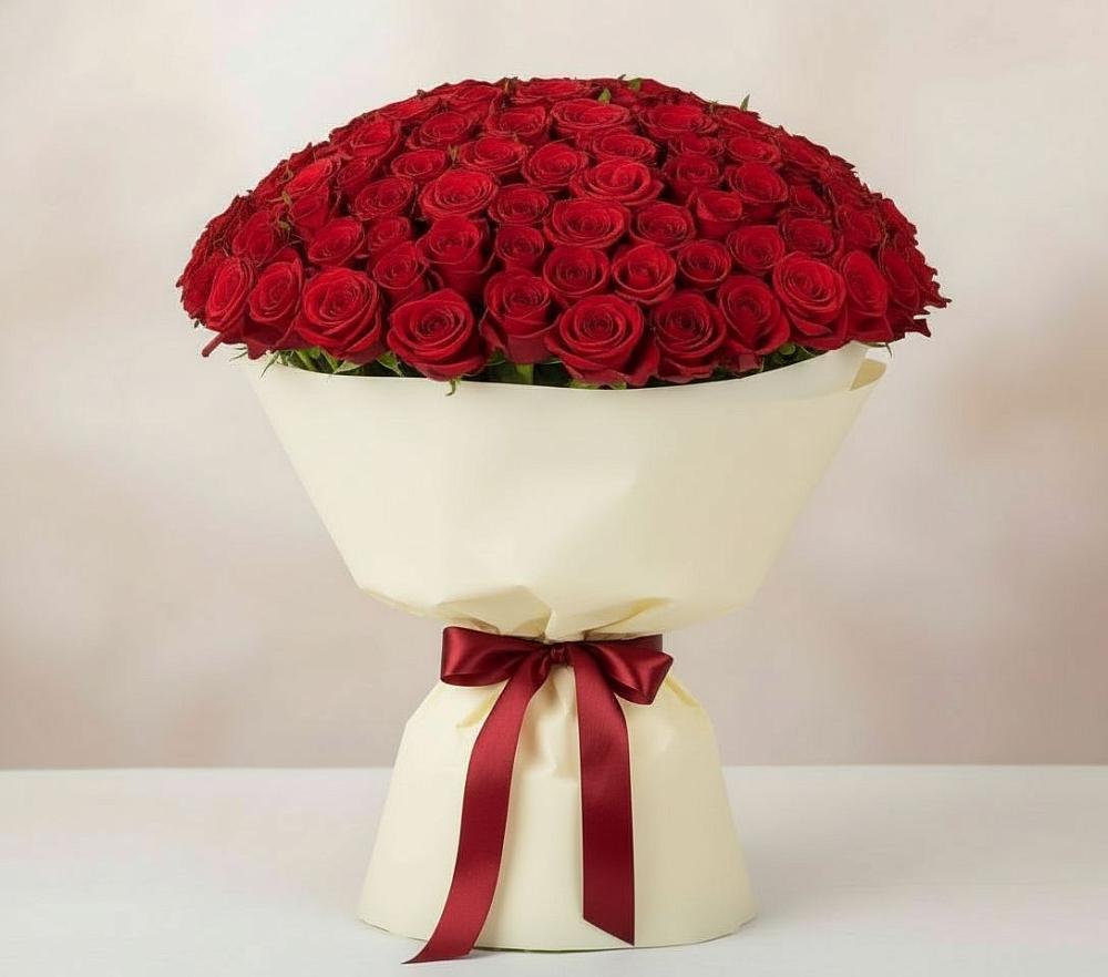 Букет 101 Красная роза Милано в Парабели