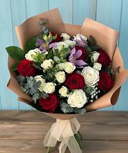 Букет цветов из:  Розы и Альстромерии #REPLACE_PRED# Парабели