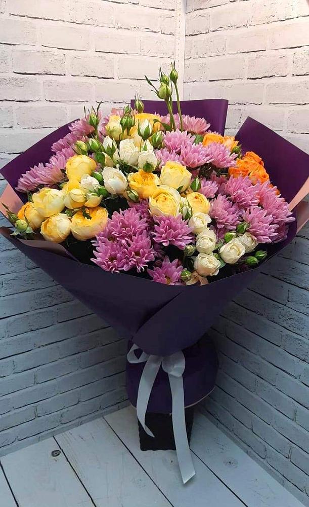 Букет цветов из: Хризантемы и Розы в Парабели