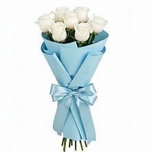 Букет 7 белых роз Проуд в Парабели