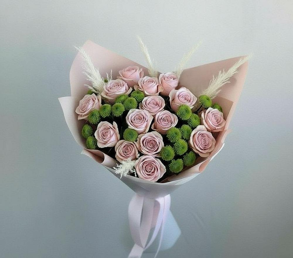 Букет цветов из: Розы и Хризантемы в Парабели