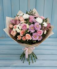 Букет цветов из:  Хризантемы, Розы и Альстромерии #REPLACE_PRED# Парабели