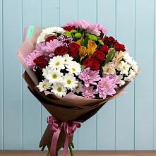 Букет цветов из:  Розы, Хризантемы и Альстромерии в Парабели