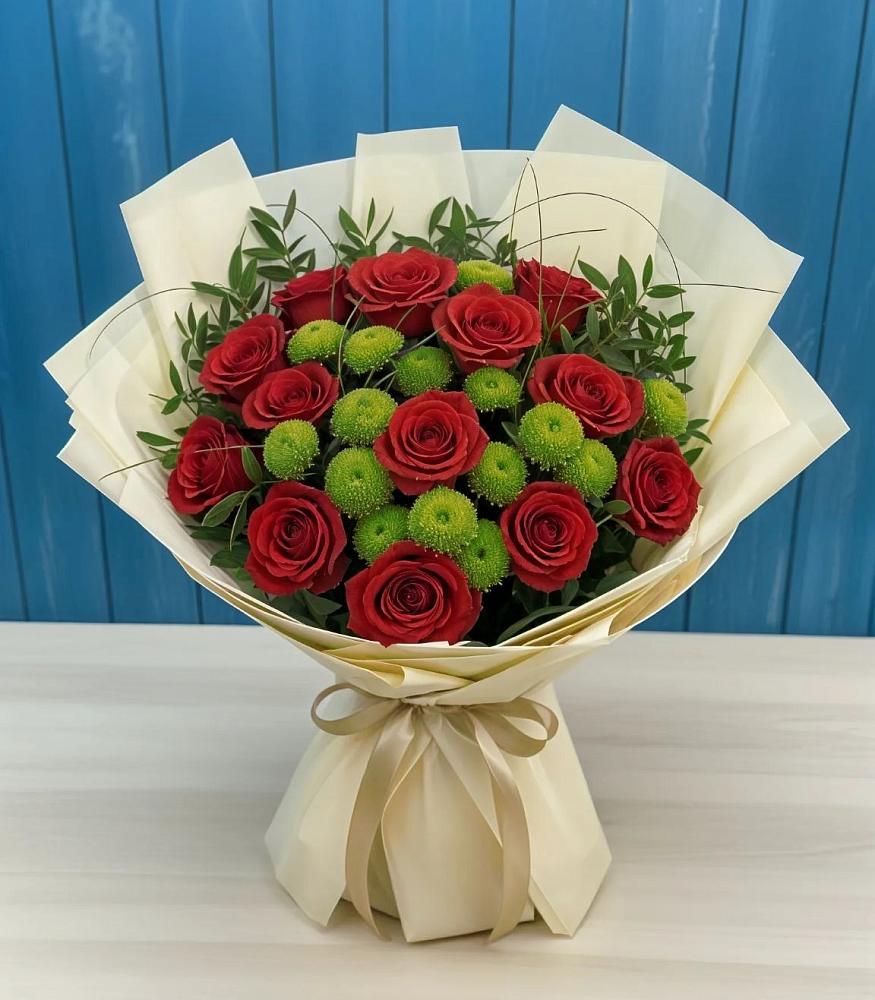 Букет цветов из: Розы и Хризантемы в Парабели