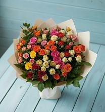 Букет Микс из разноцветных кустовых роз #REPLACE_PRED# Парабели